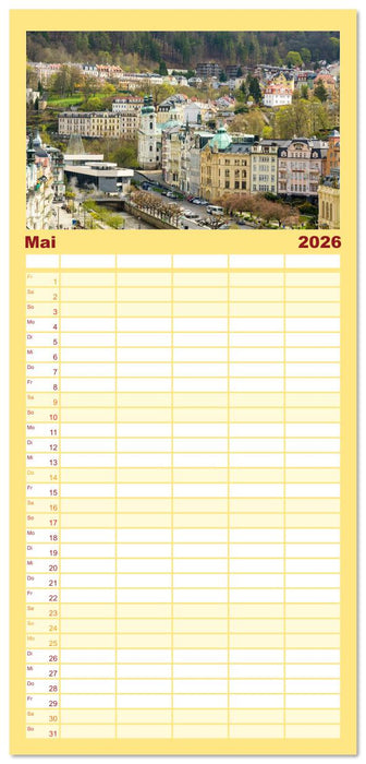 Karlovy Vary - Stadt der heilenden Quellen (CALVENDO Familienplaner 2026)