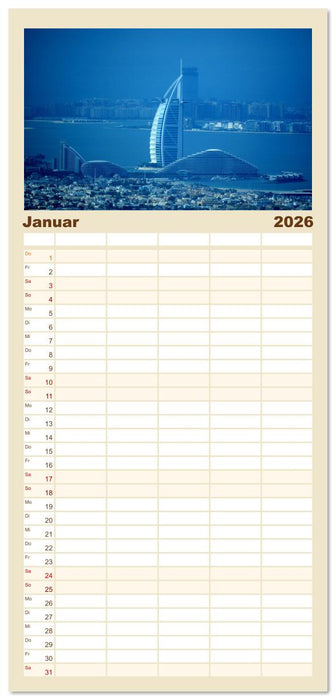 Dubai, die Stadt der Superlative. (CALVENDO Familienplaner 2026)