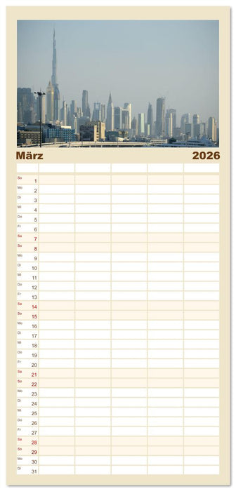 Dubai, die Stadt der Superlative. (CALVENDO Familienplaner 2026)