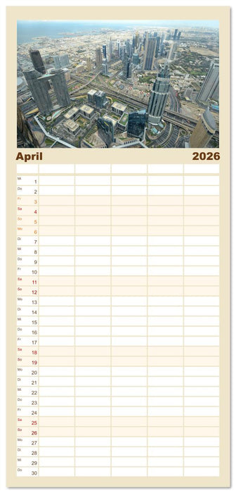 Dubai, die Stadt der Superlative. (CALVENDO Familienplaner 2026)