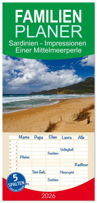 Sardinien - Impressionen Einer Mittelmeerperle (CALVENDO Familienplaner 2026)