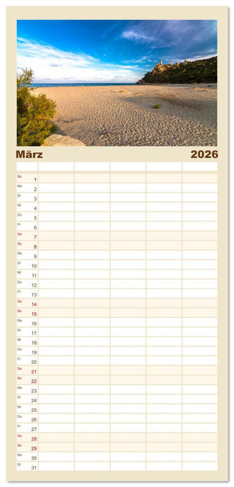 Sardinien - Impressionen Einer Mittelmeerperle (CALVENDO Familienplaner 2026)