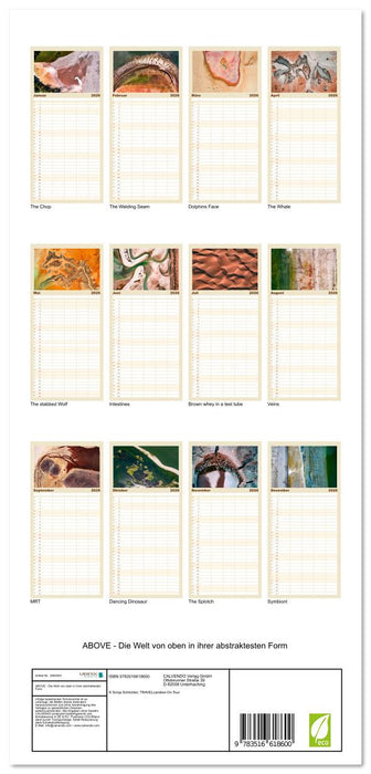 ABOVE - Die Welt von oben in ihrer abstraktesten Form (CALVENDO Familienplaner 2026)