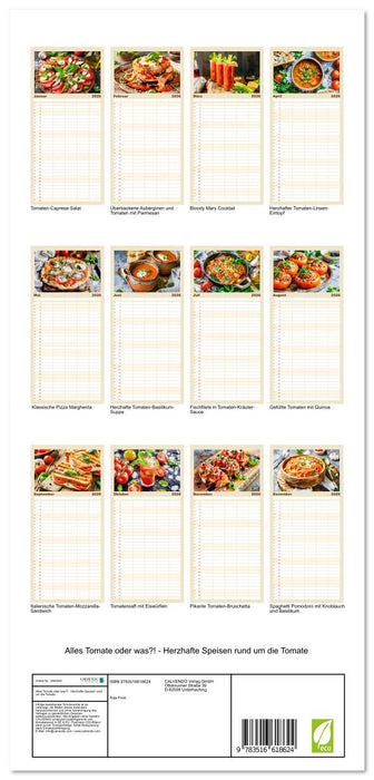 Alles Tomate oder was?! - Herzhafte Speisen rund um die Tomate (CALVENDO Familienplaner 2026)