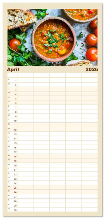 Alles Tomate oder was?! - Herzhafte Speisen rund um die Tomate (CALVENDO Familienplaner 2026)