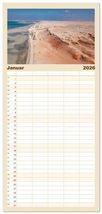 Die Emirate - Im Land der sieben Seelen (CALVENDO Familienplaner 2026)