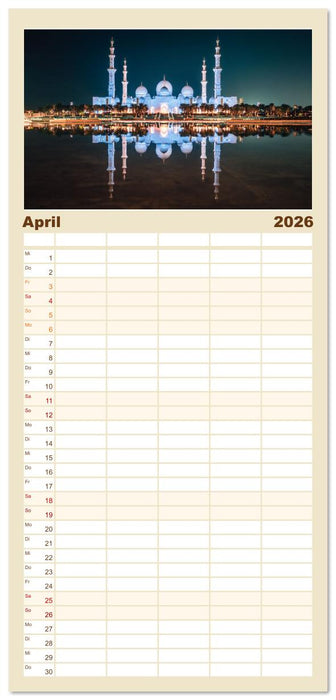 Die Emirate - Im Land der sieben Seelen (CALVENDO Familienplaner 2026)