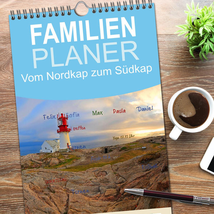 Vom Nordkap zum Südkap (CALVENDO Familienplaner 2026)