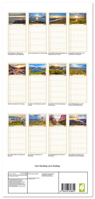 Vom Nordkap zum Südkap (CALVENDO Familienplaner 2026)