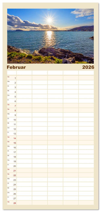 Vom Nordkap zum Südkap (CALVENDO Familienplaner 2026)