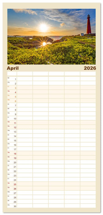 Vom Nordkap zum Südkap (CALVENDO Familienplaner 2026)