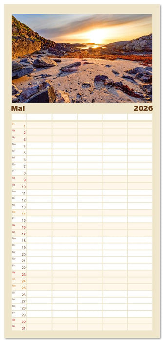 Vom Nordkap zum Südkap (CALVENDO Familienplaner 2026)