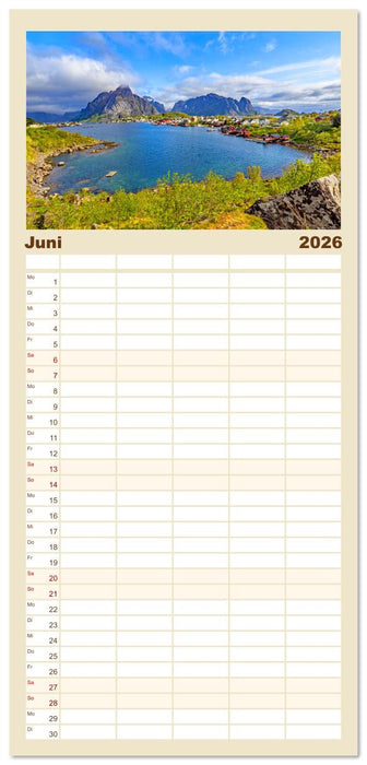 Vom Nordkap zum Südkap (CALVENDO Familienplaner 2026)