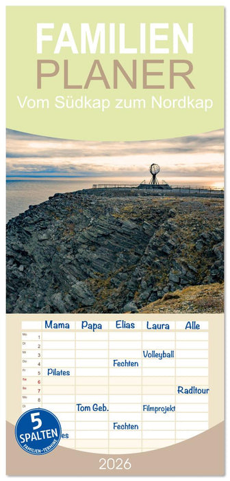 Vom Südkap zum Nordkap (CALVENDO Familienplaner 2026)
