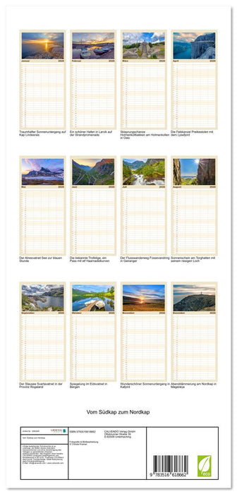 Vom Südkap zum Nordkap (CALVENDO Familienplaner 2026)