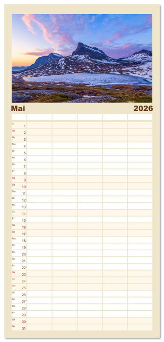 Vom Südkap zum Nordkap (CALVENDO Familienplaner 2026)