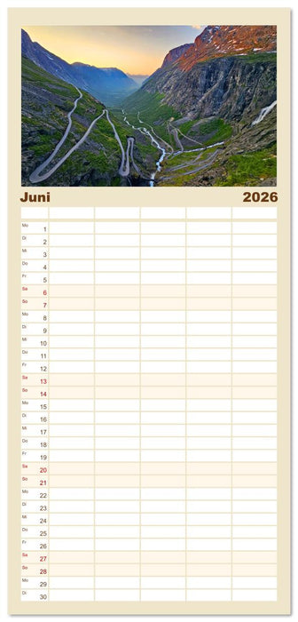 Vom Südkap zum Nordkap (CALVENDO Familienplaner 2026)