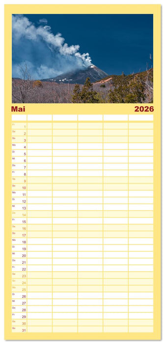 Ätna - Europas höchster Vulkan (CALVENDO Familienplaner 2026)