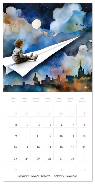 Les rêves enfantins (CALVENDO Calendrier mensuel 2026)