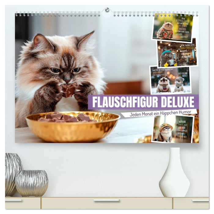 FLAUSCHFIGUR DELUXE Jeden Monat ein Häppchen Humor (CALVENDO Premium Wandkalender 2026)