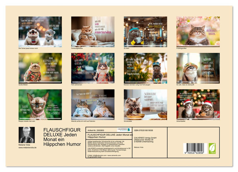 FLAUSCHFIGUR DELUXE Jeden Monat ein Häppchen Humor (CALVENDO Premium Wandkalender 2026)