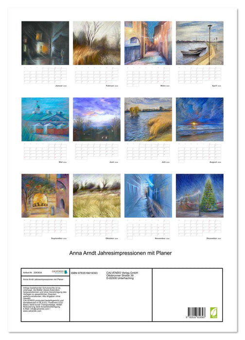 Anna Arndt Jahresimpressionen mit Planer (CALVENDO Wandkalender 2026)