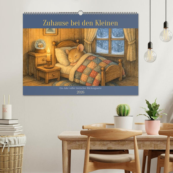 Zuhause bei den Kleinen. Ein Jahr voller tierischer Rückzugsorte. (CALVENDO Wandkalender 2026)