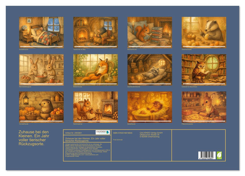 Zuhause bei den Kleinen. Ein Jahr voller tierischer Rückzugsorte. (CALVENDO Wandkalender 2026)