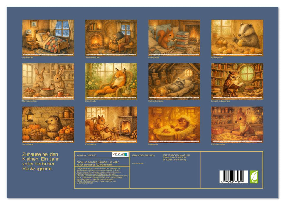 Zuhause bei den Kleinen. Ein Jahr voller tierischer Rückzugsorte. (CALVENDO Premium Wandkalender 2026)
