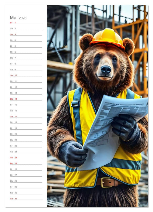 Pelzige Power Karrieren. Von der Baustelle bis zur Backstube, 12 tierisch ernst gemeinte Einsatzberuf (CALVENDO Premium Wandkalender 2026)