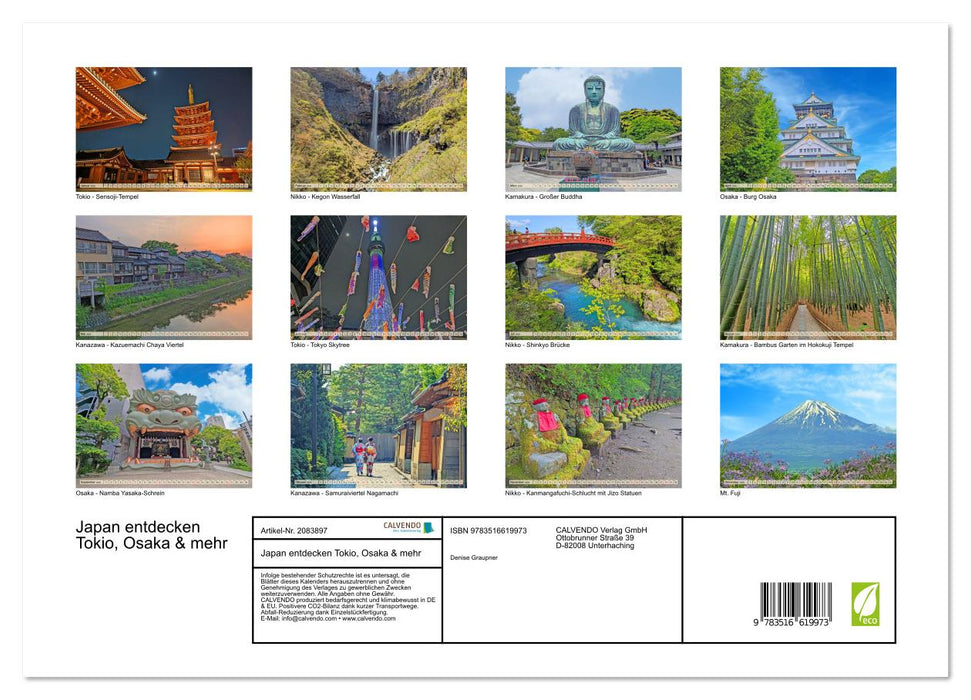 Japan entdecken Tokio, Osaka & mehr (CALVENDO Premium Wandkalender 2026)