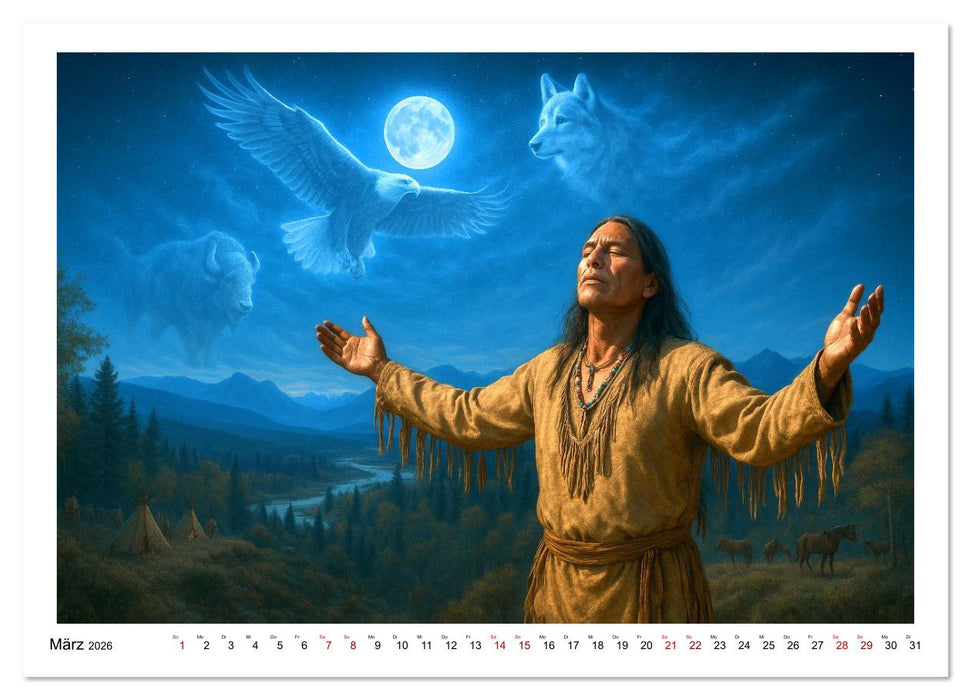 Spirituelle indianische Reise (CALVENDO Premium Wandkalender 2026)