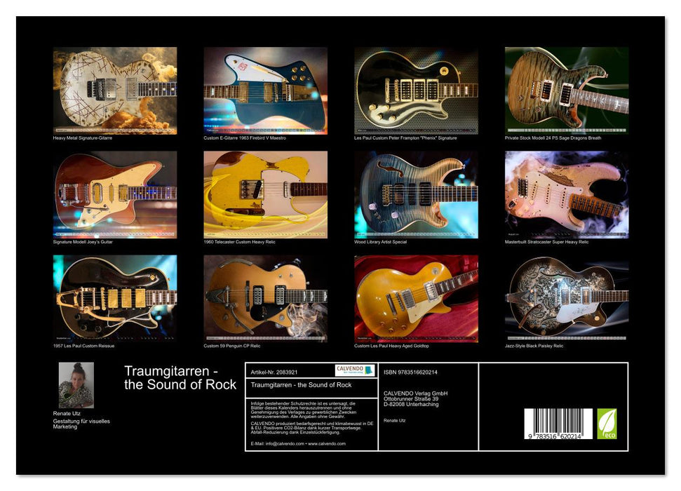 Traumgitarren - the Sound of Rock (CALVENDO Premium Wandkalender 2026)