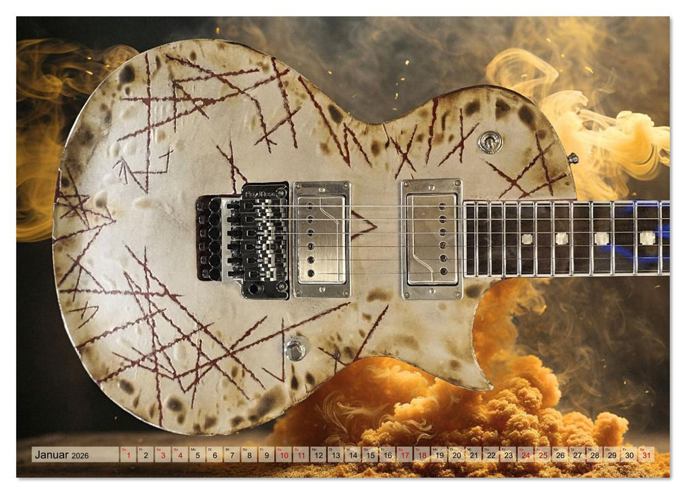Traumgitarren - the Sound of Rock (CALVENDO Premium Wandkalender 2026)
