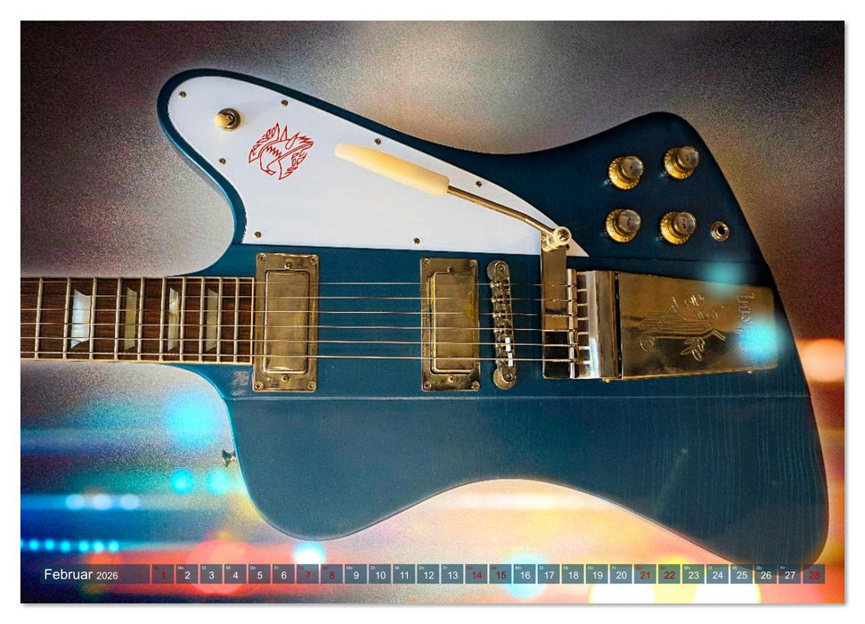 Traumgitarren - the Sound of Rock (CALVENDO Premium Wandkalender 2026)