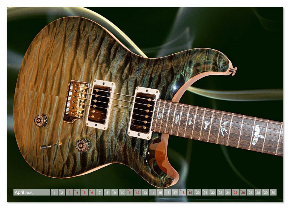 Traumgitarren - the Sound of Rock (CALVENDO Premium Wandkalender 2026)