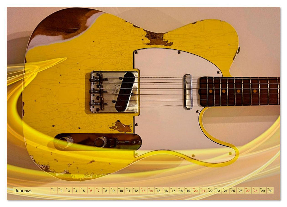 Traumgitarren - the Sound of Rock (CALVENDO Premium Wandkalender 2026)