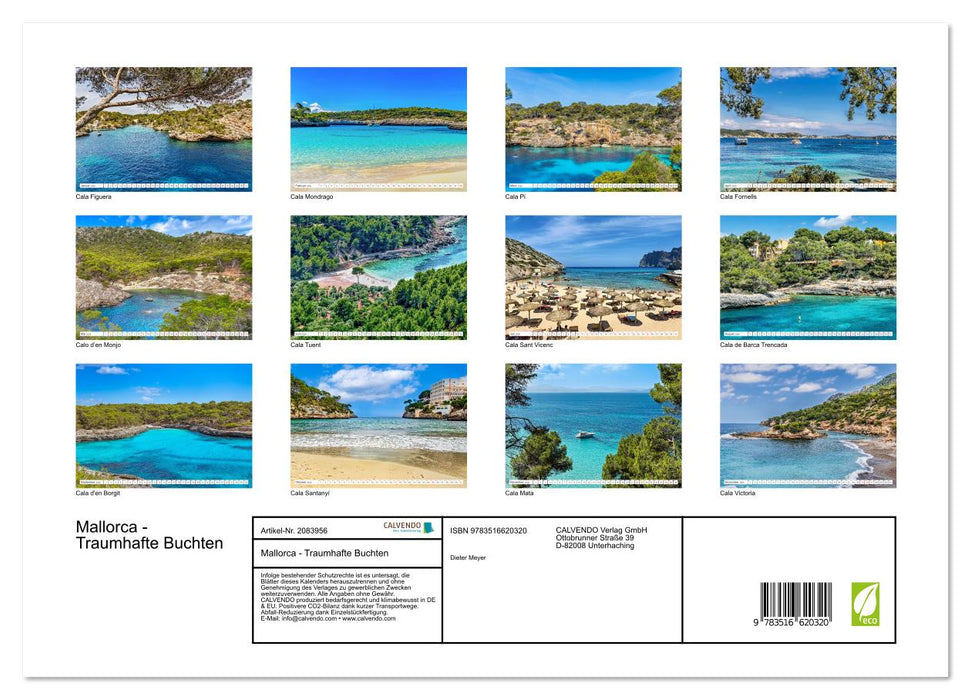 Mallorca - Traumhafte Buchten (CALVENDO Premium Wandkalender 2026)