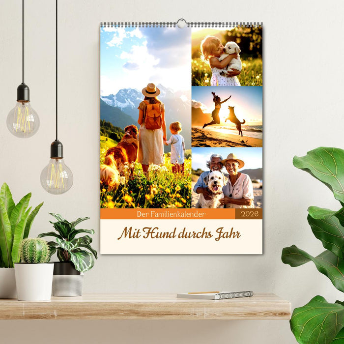 Der Familienkalender - Mit Hund durchs Jahr (CALVENDO Wandkalender 2026)