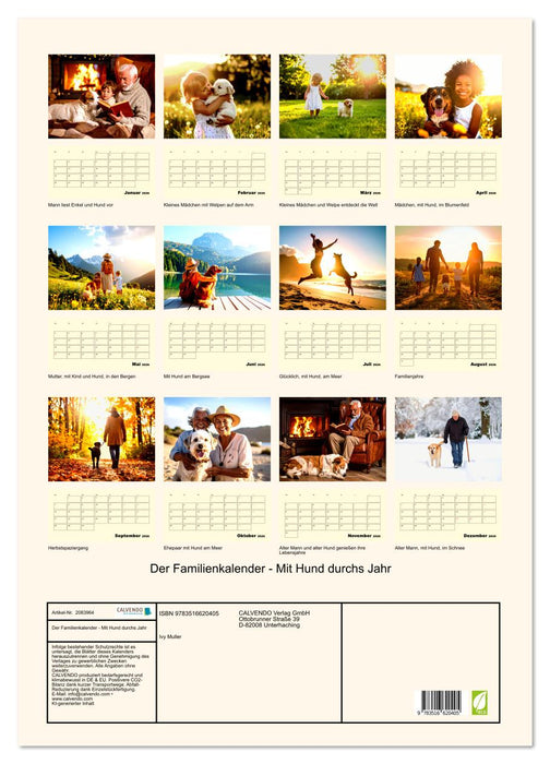 Der Familienkalender - Mit Hund durchs Jahr (CALVENDO Wandkalender 2026)