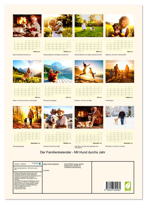 Der Familienkalender - Mit Hund durchs Jahr (CALVENDO Premium Wandkalender 2026)