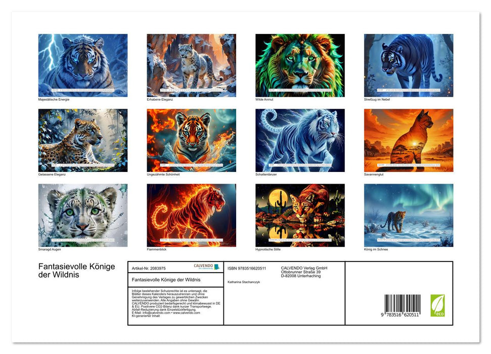 Fantasievolle Könige der Wildnis (CALVENDO Premium Wandkalender 2026)