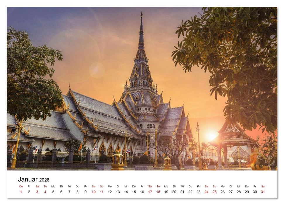 Sehnsuchtsland Thailand (CALVENDO Wandkalender 2026)