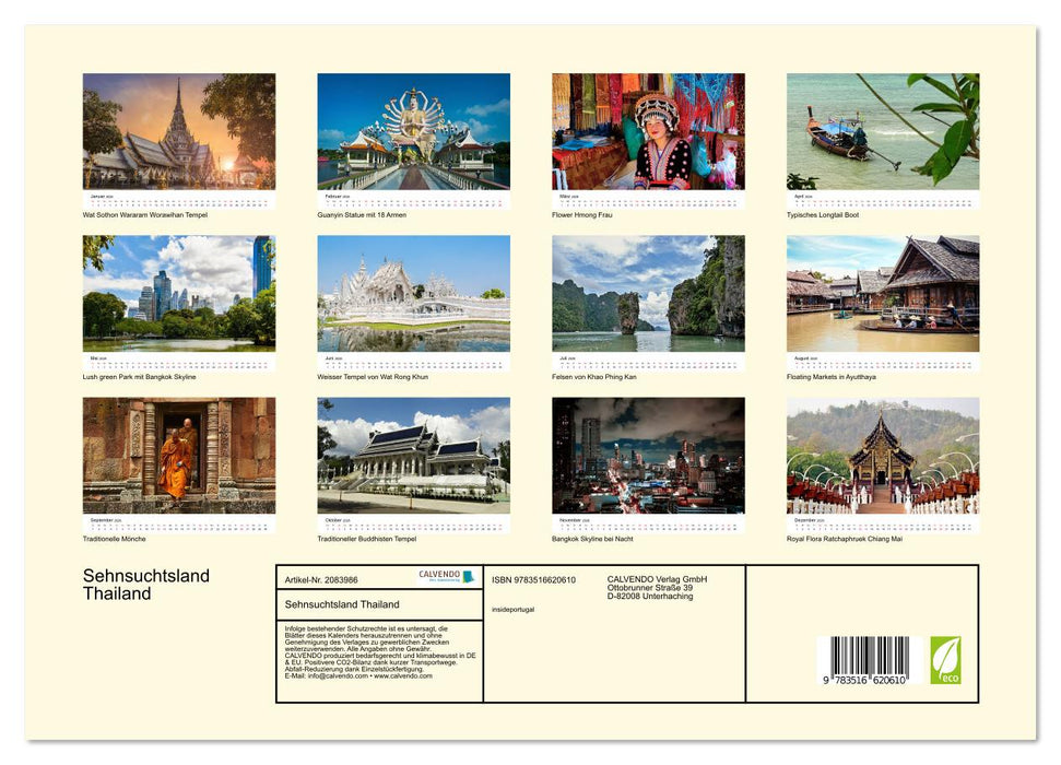Sehnsuchtsland Thailand (CALVENDO Premium Wandkalender 2026)