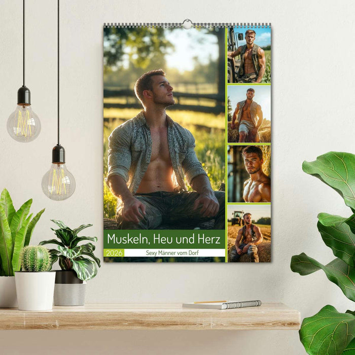 Muskeln, Heu und Herz - Sexy Männer vom Dorf (CALVENDO Wandkalender 2026)