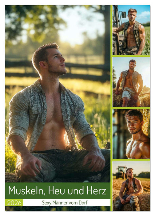 Muskeln, Heu und Herz - Sexy Männer vom Dorf (CALVENDO Wandkalender 2026)
