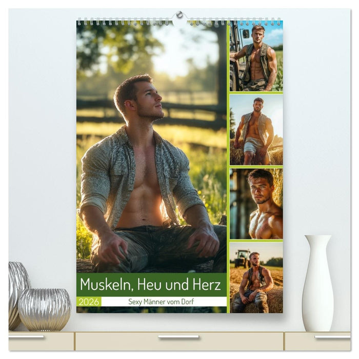 Muskeln, Heu und Herz - Sexy Männer vom Dorf (CALVENDO Premium Wandkalender 2026)