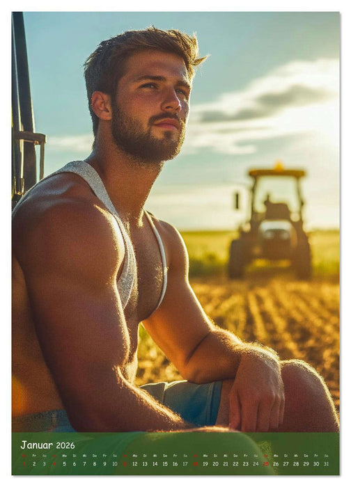 Muskeln, Heu und Herz - Sexy Männer vom Dorf (CALVENDO Premium Wandkalender 2026)