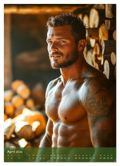 Muskeln, Heu und Herz - Sexy Männer vom Dorf (CALVENDO Premium Wandkalender 2026)
