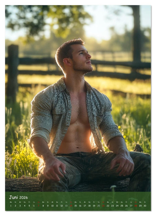 Muskeln, Heu und Herz - Sexy Männer vom Dorf (CALVENDO Premium Wandkalender 2026)
